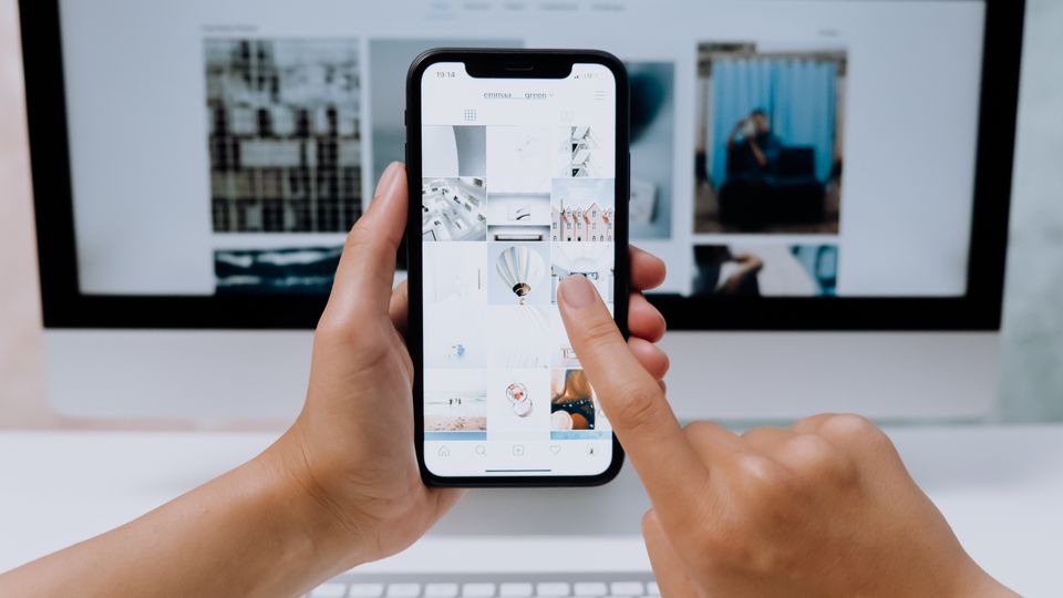 Smartphone showing a map app in someone’s hands